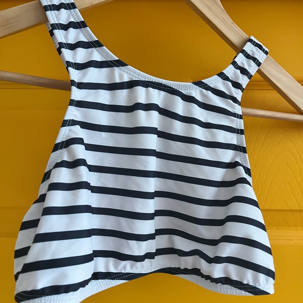 Mimi Hammer Navy and White Striped Crop Top